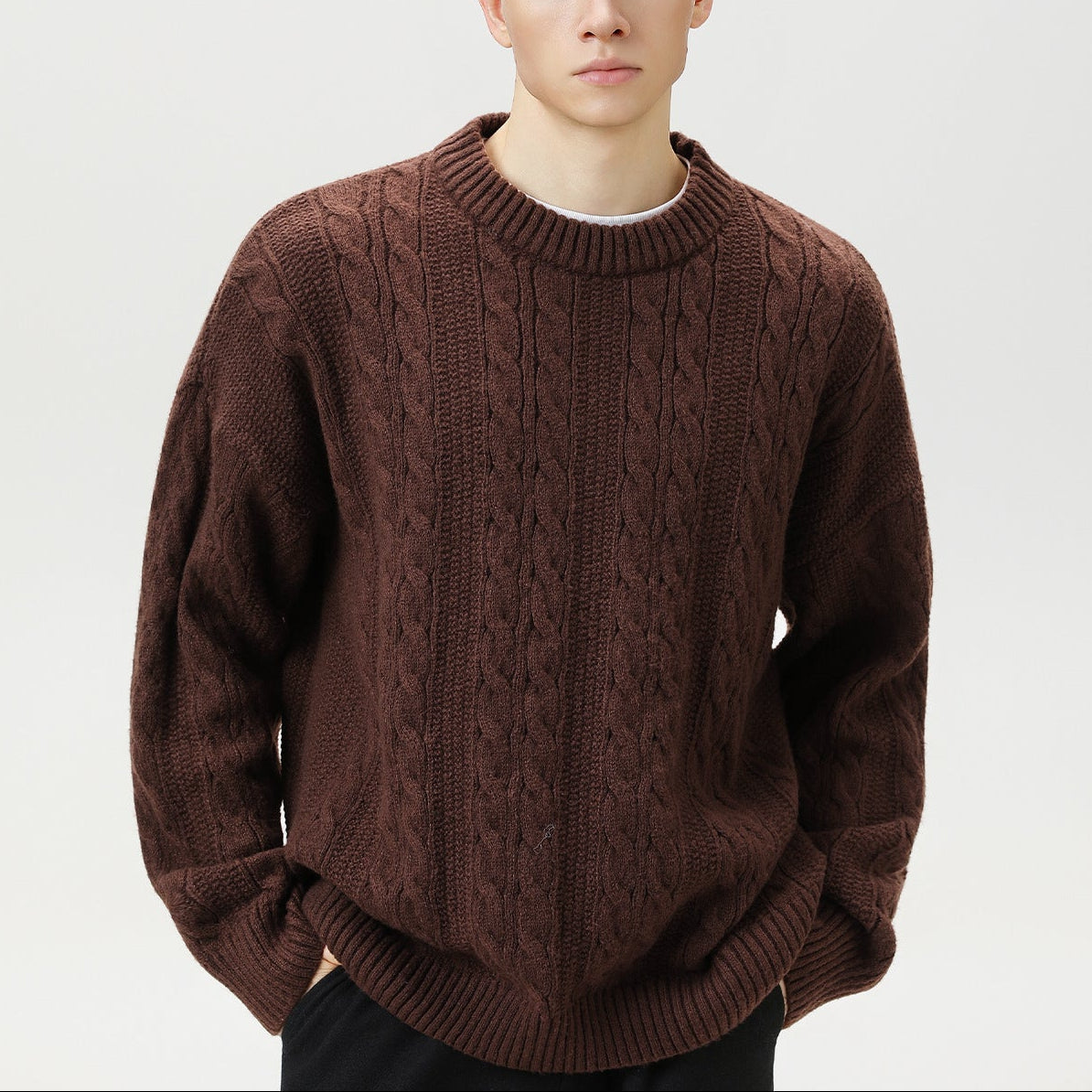 Marc | Men's Cable Knit Crew Neck Sweater
