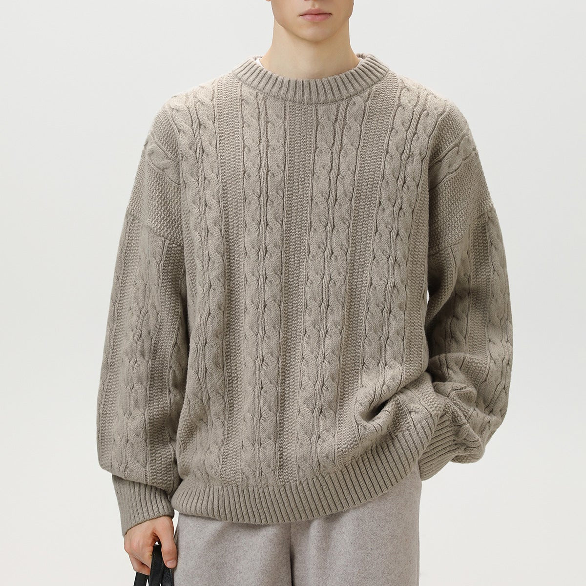Marc | Men's Cable Knit Crew Neck Sweater