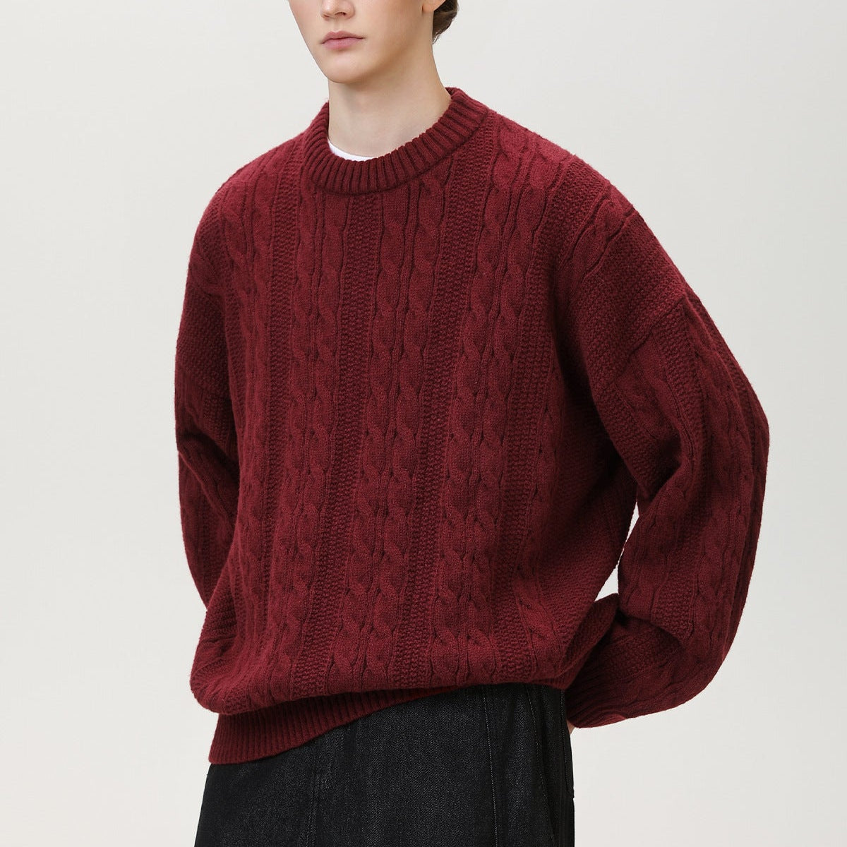 Marc | Men's Cable Knit Crew Neck Sweater