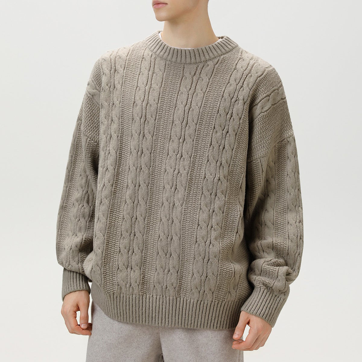 Marc | Men's Cable Knit Crew Neck Sweater