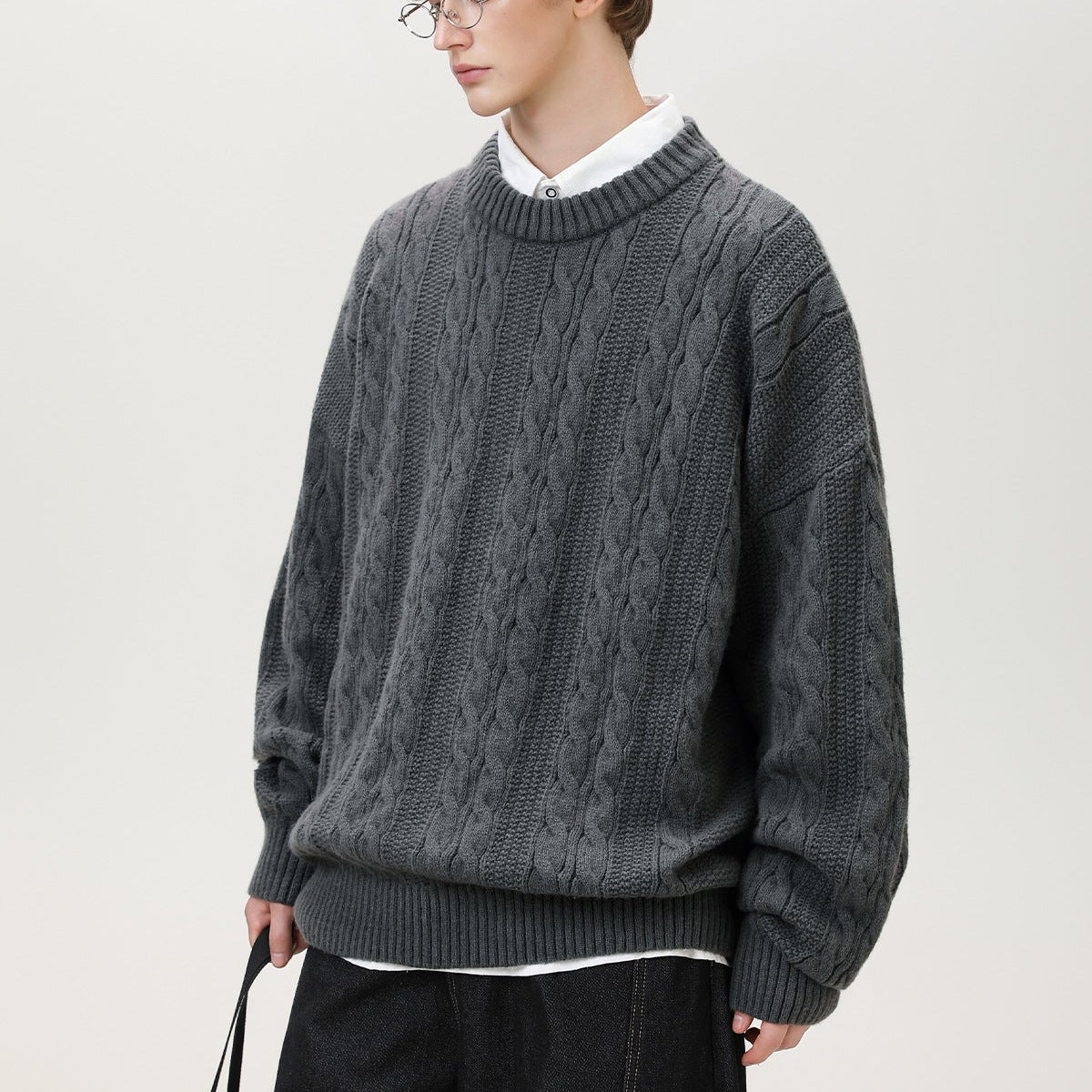 Marc | Men's Cable Knit Crew Neck Sweater