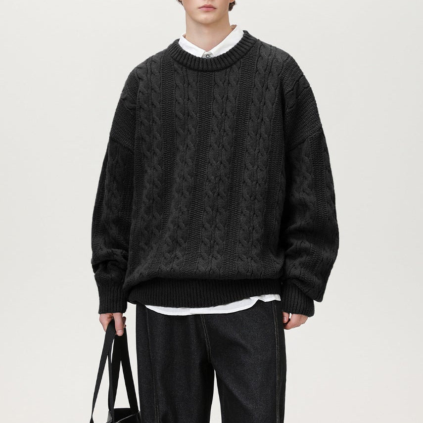 Marc | Men's Cable Knit Crew Neck Sweater