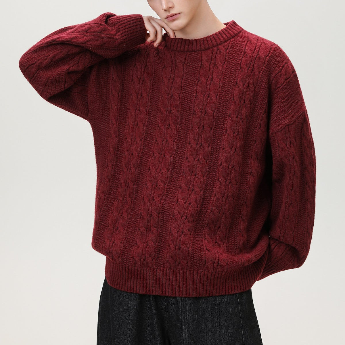 Marc | Men's Cable Knit Crew Neck Sweater
