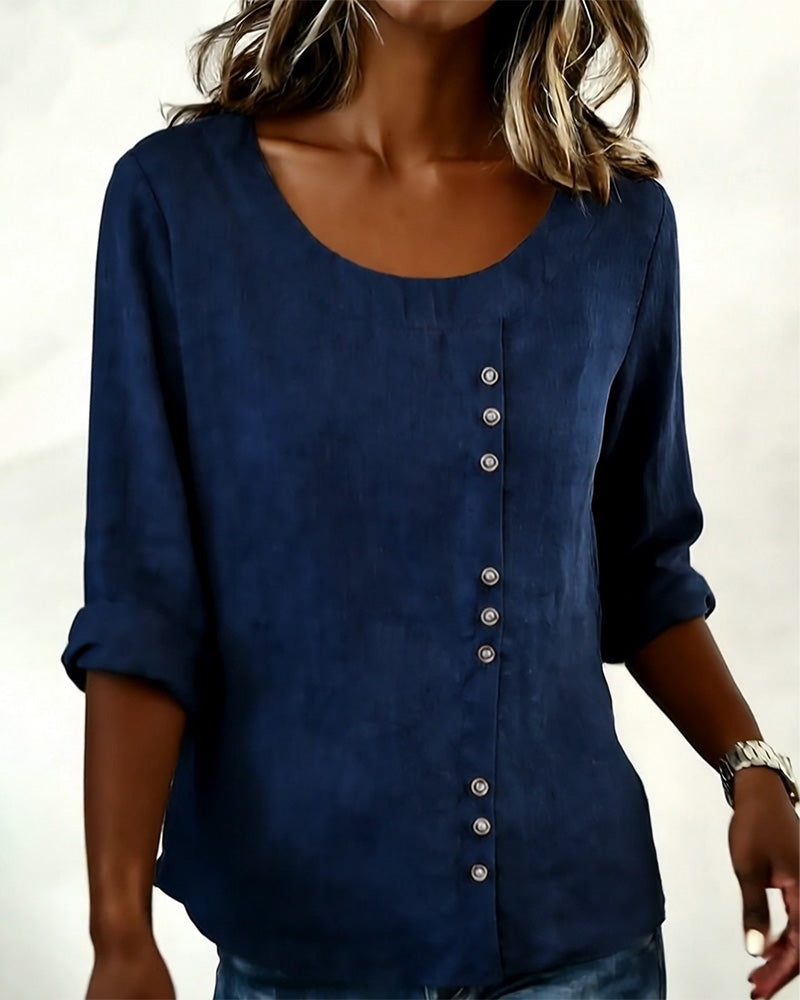 Margaret | Women's Long Sleeve Button-Down Blouse