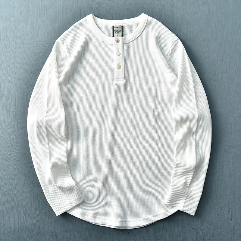 Nathan | Men's Long Sleeve Henley T-Shirt