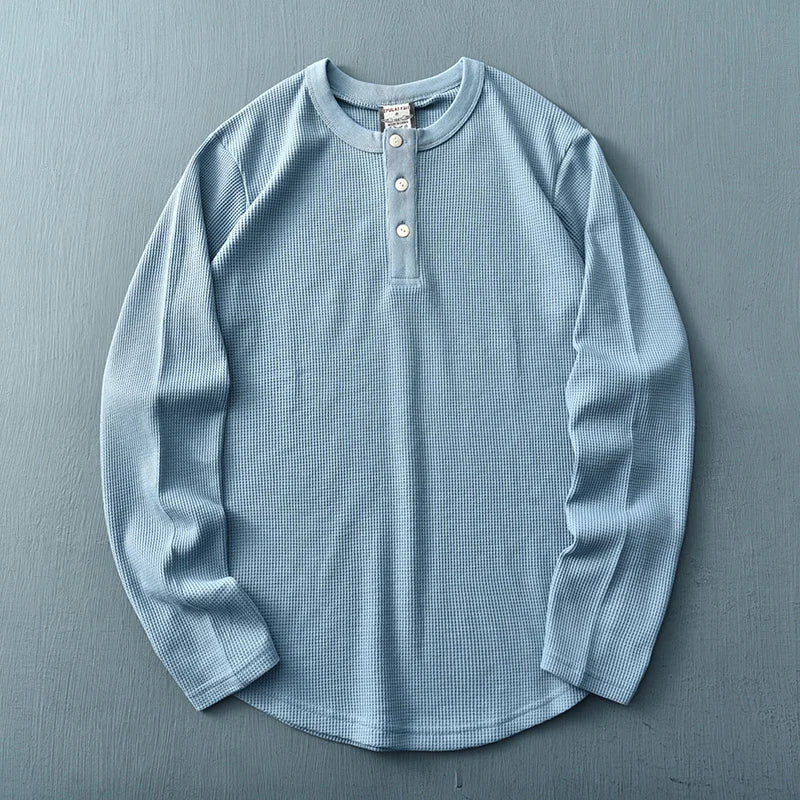 Nathan | Men's Long Sleeve Henley T-Shirt