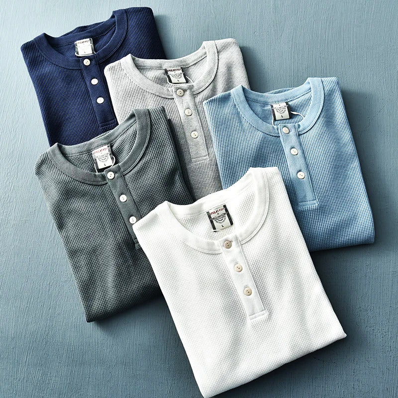 Nathan | Men's Long Sleeve Henley T-Shirt