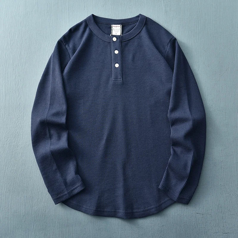 Nathan | Men's Long Sleeve Henley T-Shirt