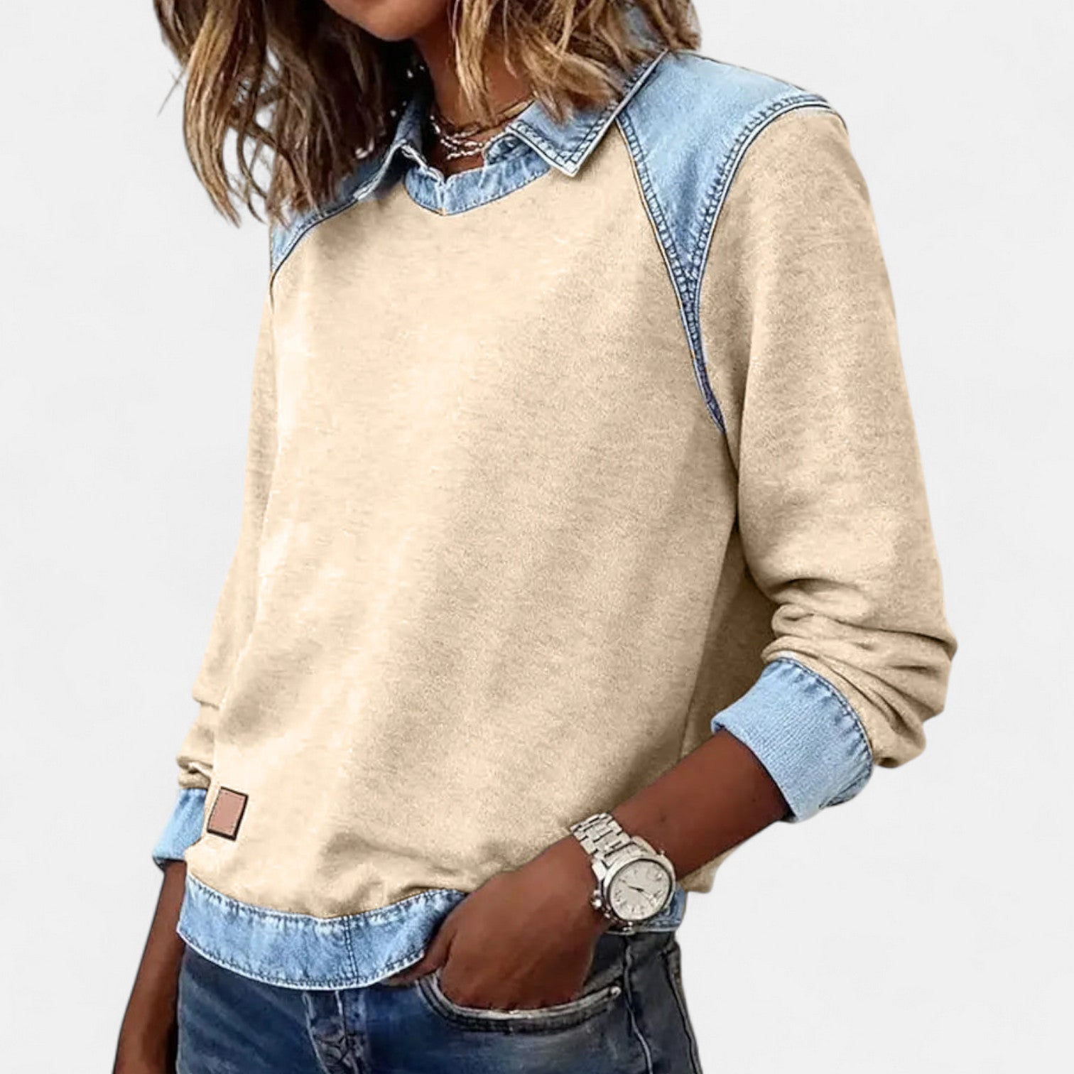 Nicole | Women's Long Sleeve Color Block Sweater