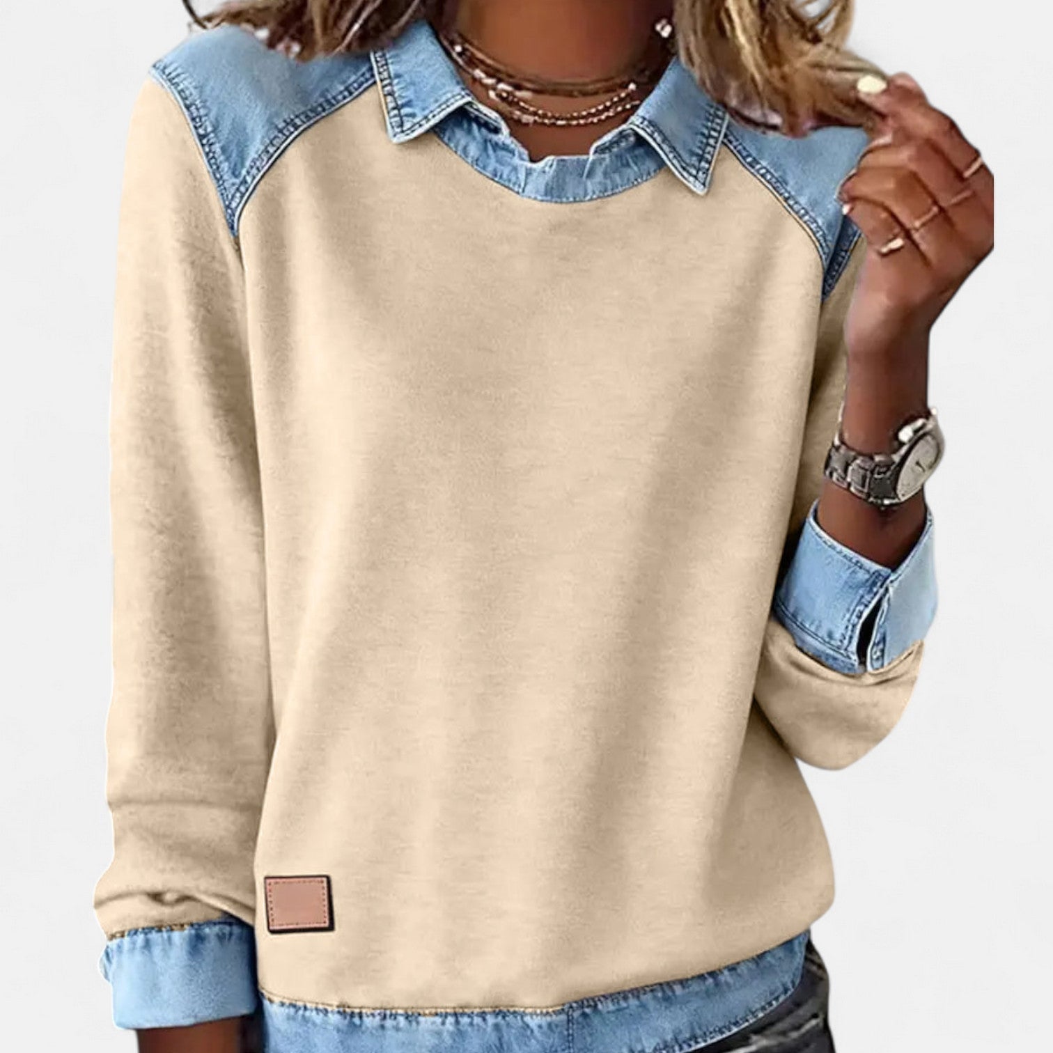 Nicole | Women's Long Sleeve Color Block Sweater