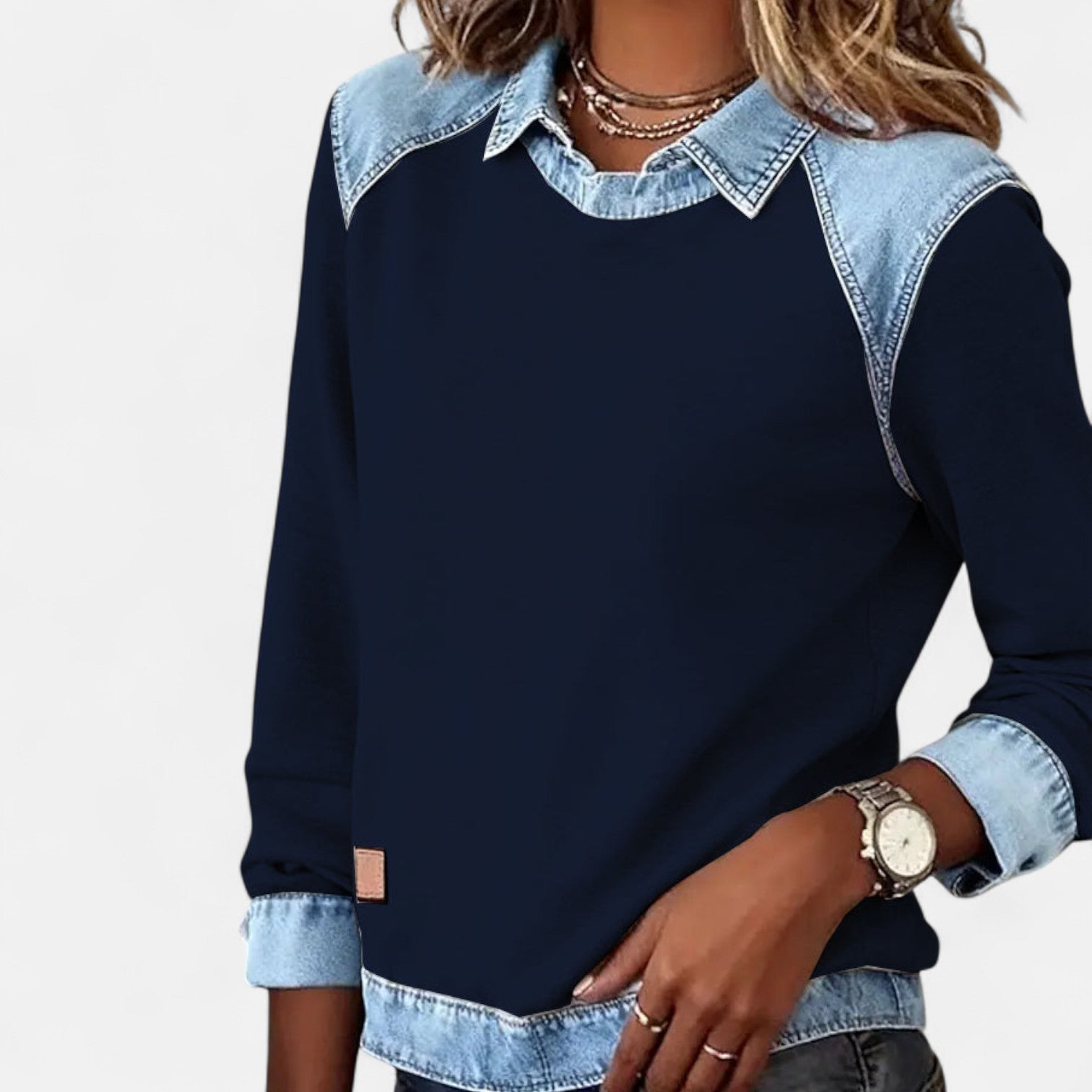 Nicole | Women's Long Sleeve Color Block Sweater