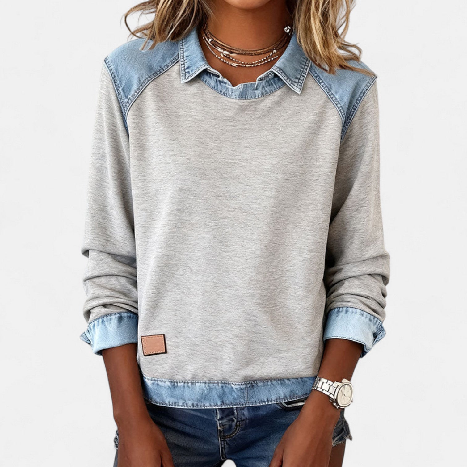 Nicole | Women's Long Sleeve Color Block Sweater