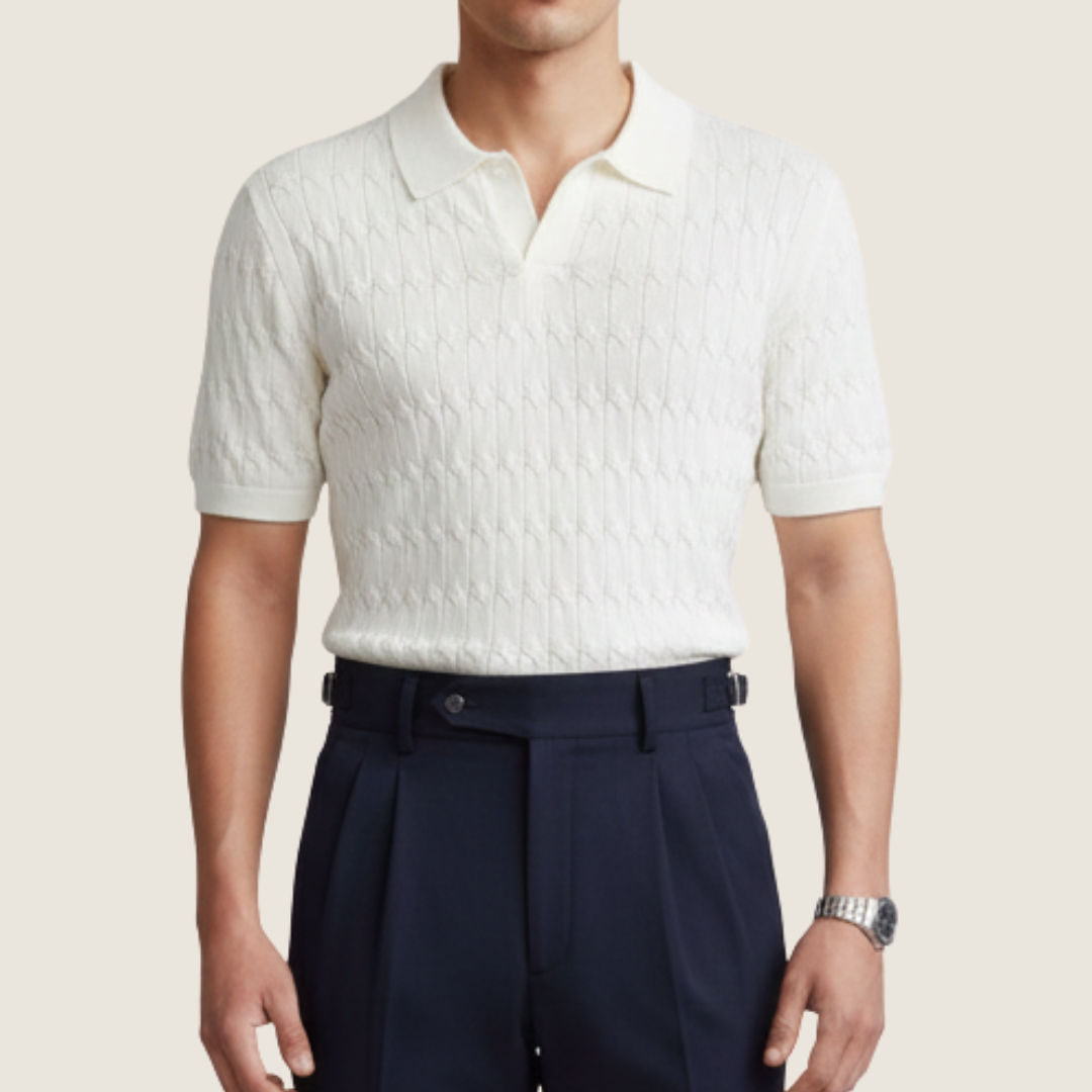 Noel | Men's Textured Short Sleeve Polo Shirt