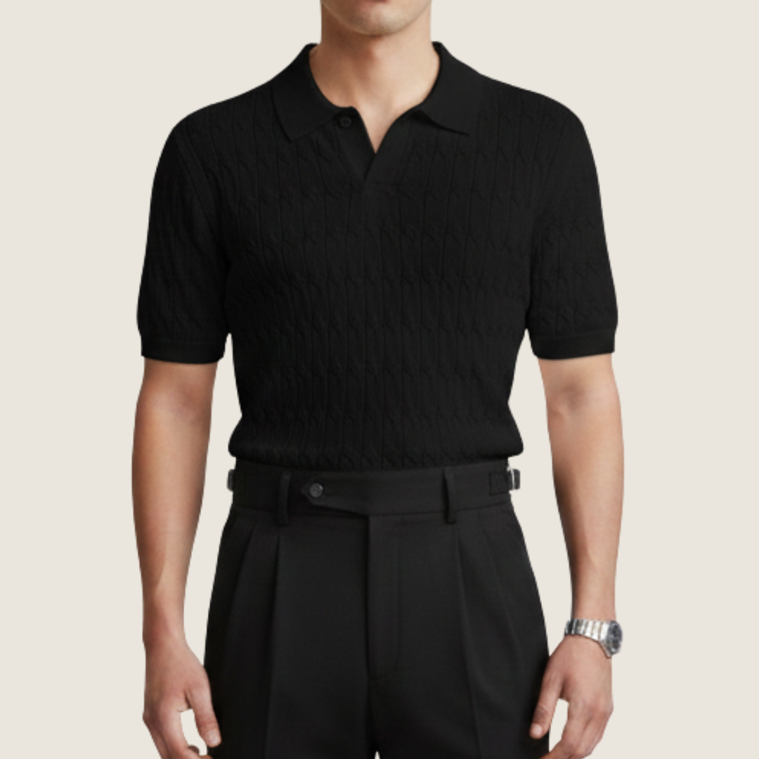 Noel | Men's Textured Short Sleeve Polo Shirt