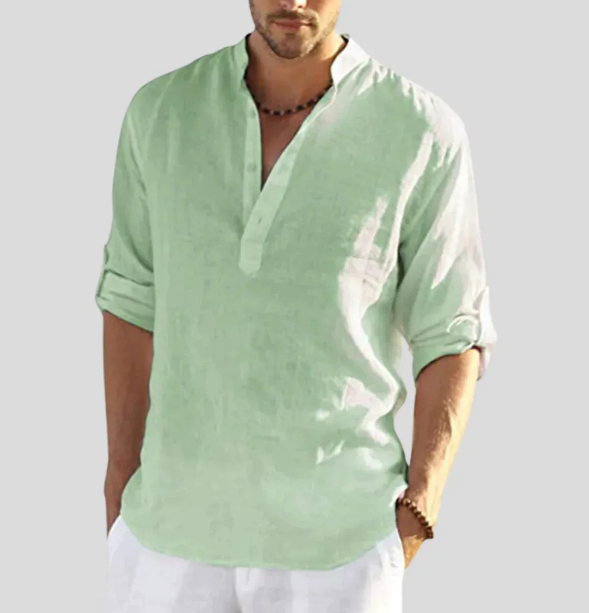 Odin | Men's Band Collar Casual Shirt