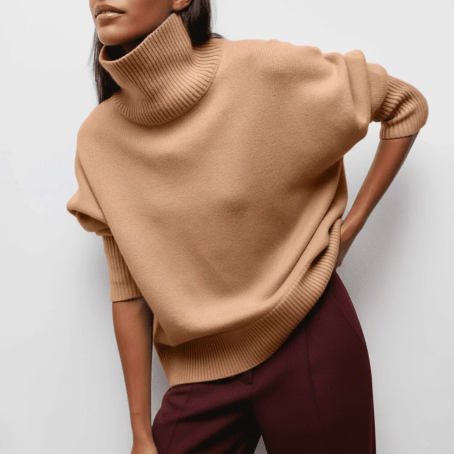 Oversized Turtleneck Sweater for Women