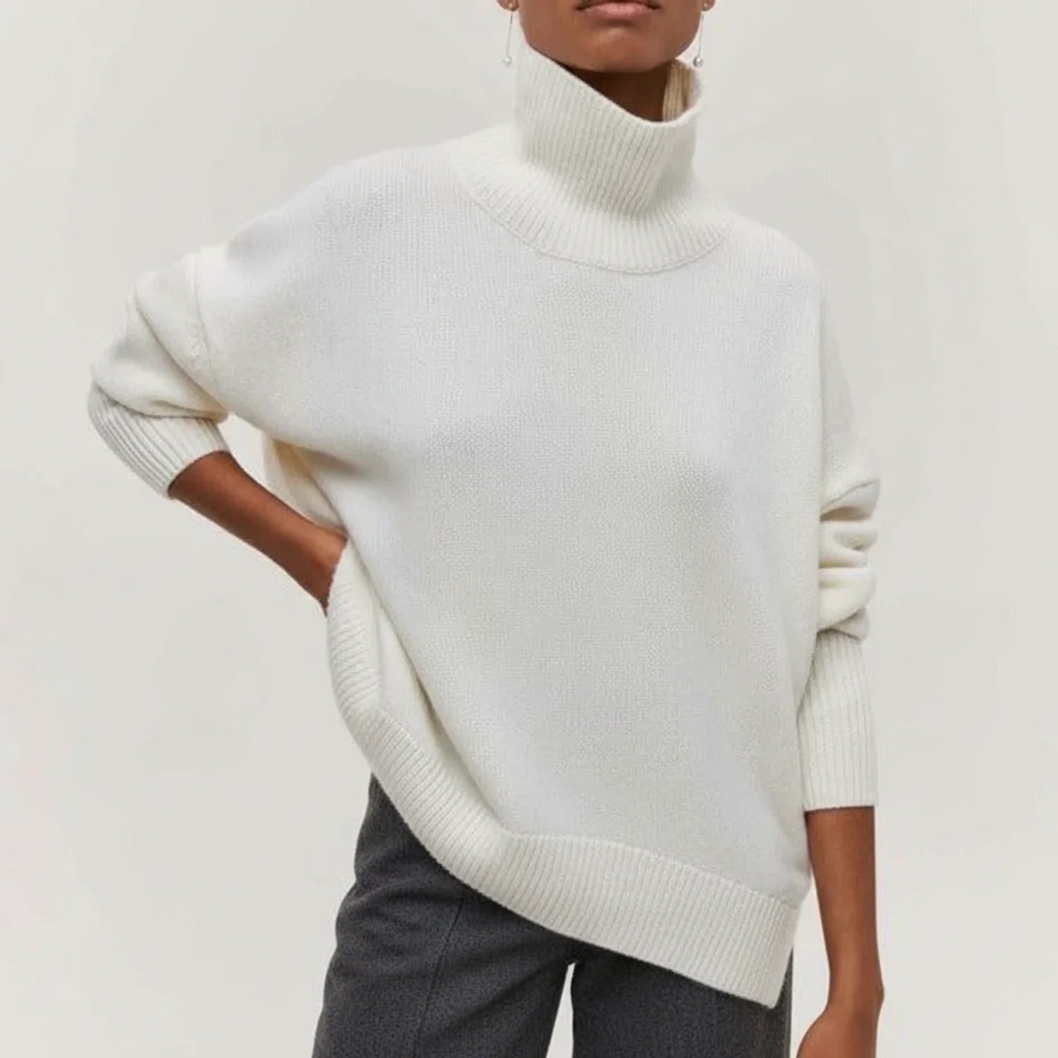 Oversized Turtleneck Sweater for Women