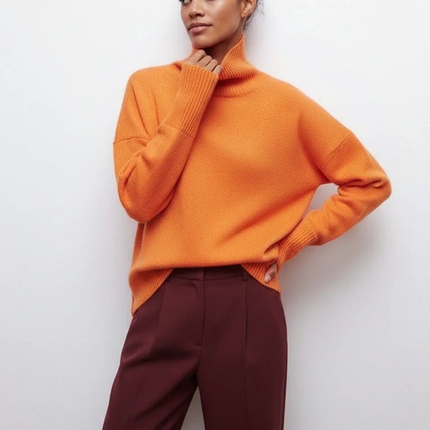 Oversized Turtleneck Sweater for Women