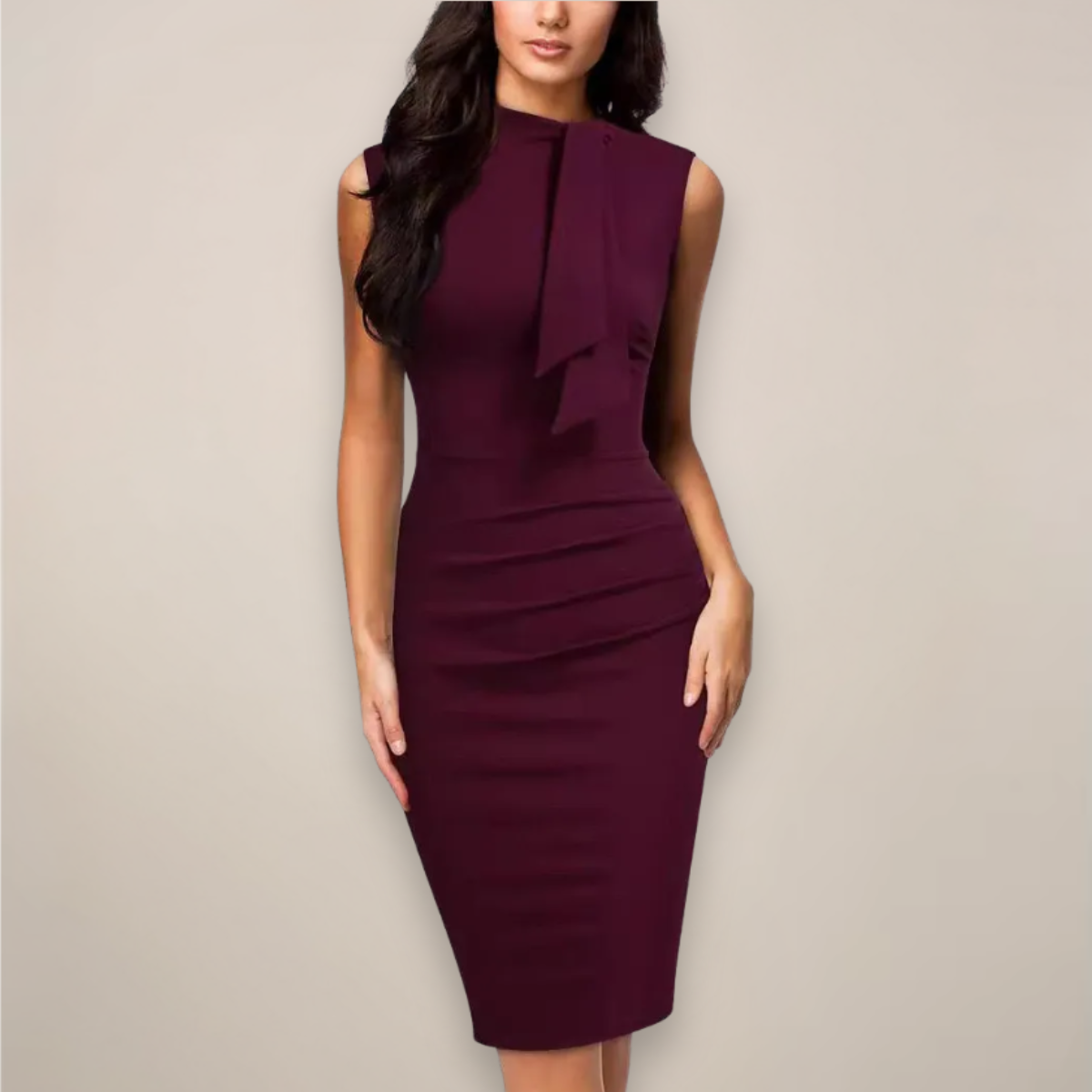 Peggy | Women's Sleeveless Fitted Midi Dress