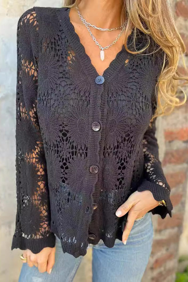 Phoebe | Women's Button-Front Crochet Cardigan