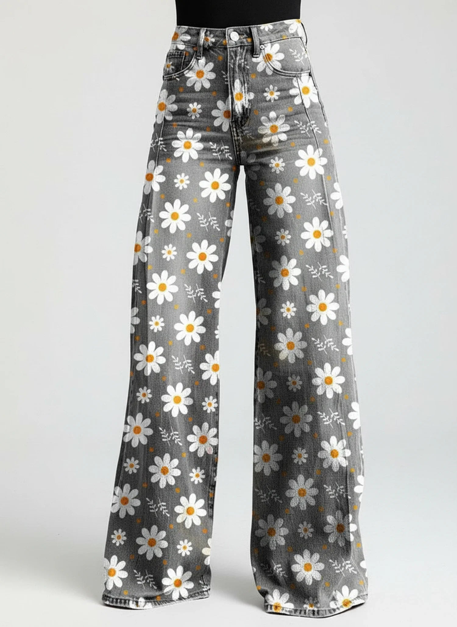 Printed High-Waisted Wide Leg Pants for Women
