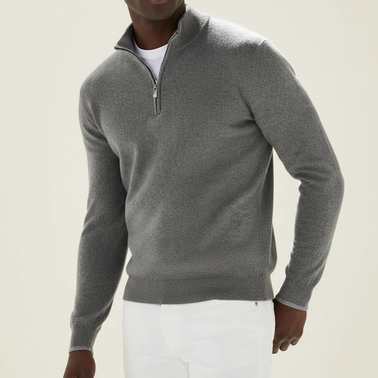 Quarter-Zip Pullover Sweater for Men
