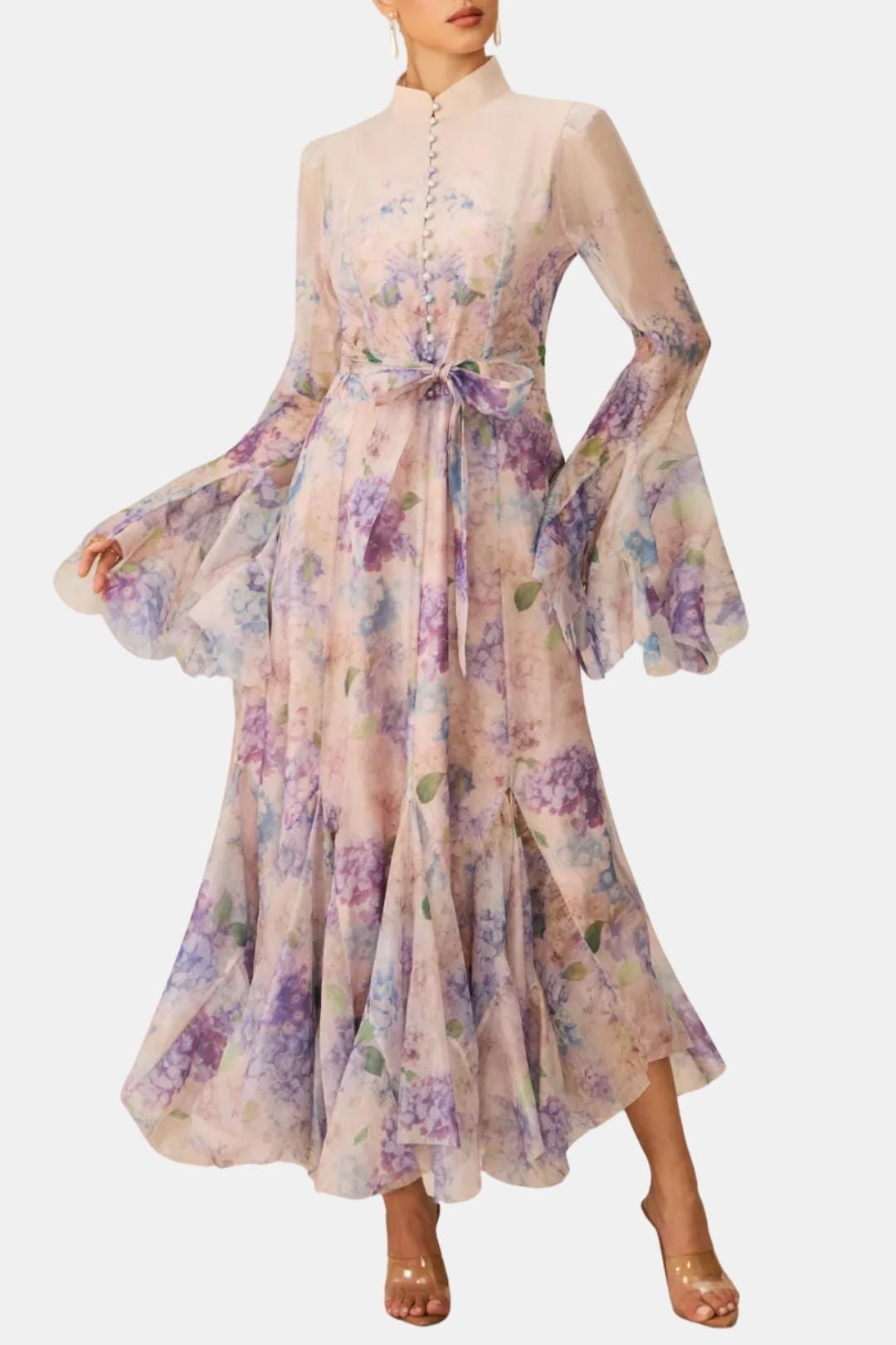 Reba | Women's Ruffle Sleeve Maxi Dress