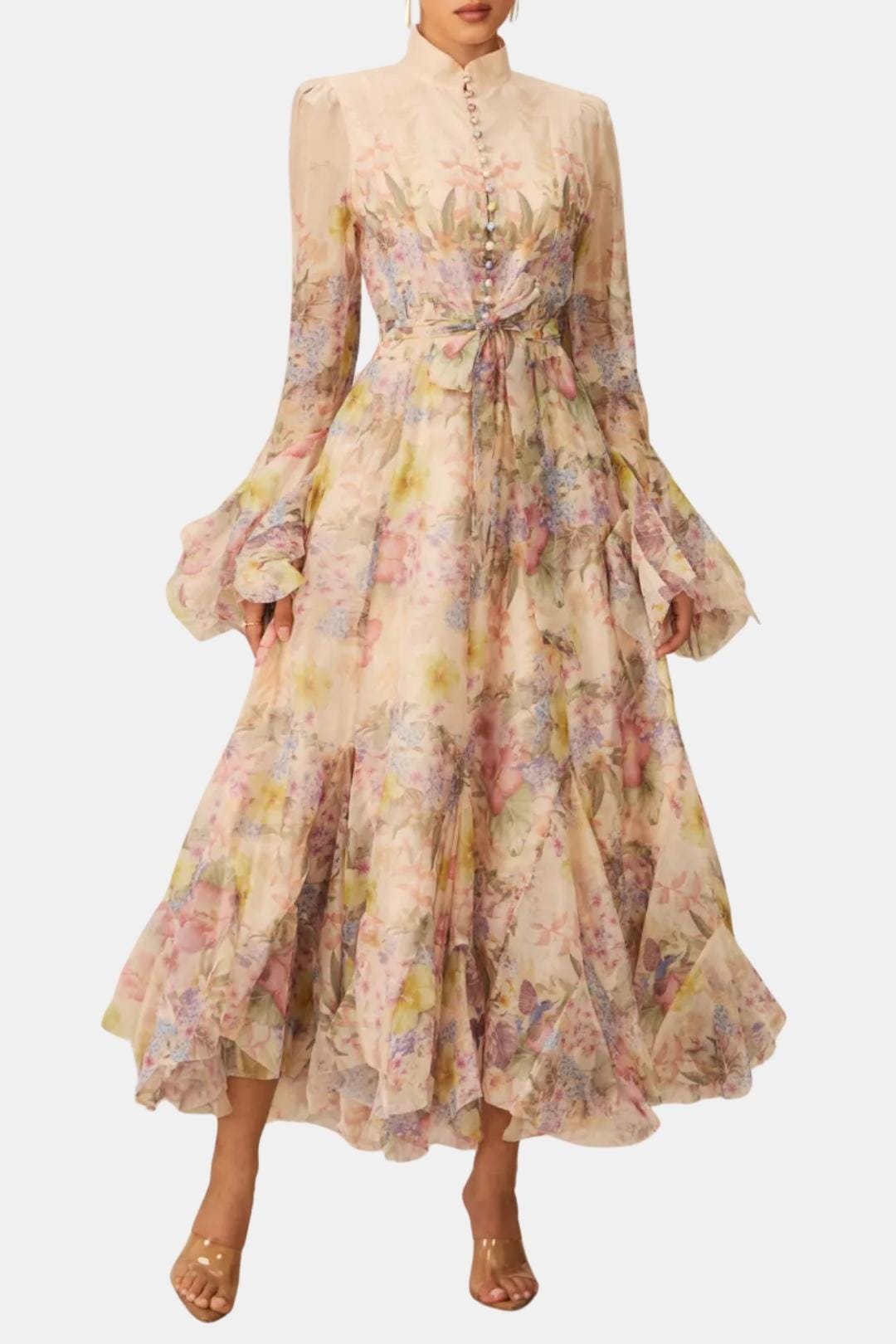 Reba | Women's Ruffle Sleeve Maxi Dress