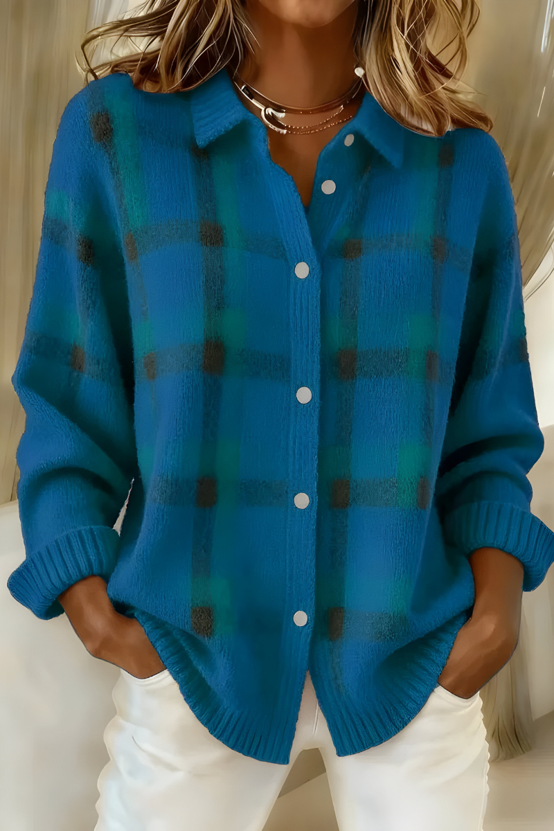 Rita | Women's Plaid Button-Down Cardigan