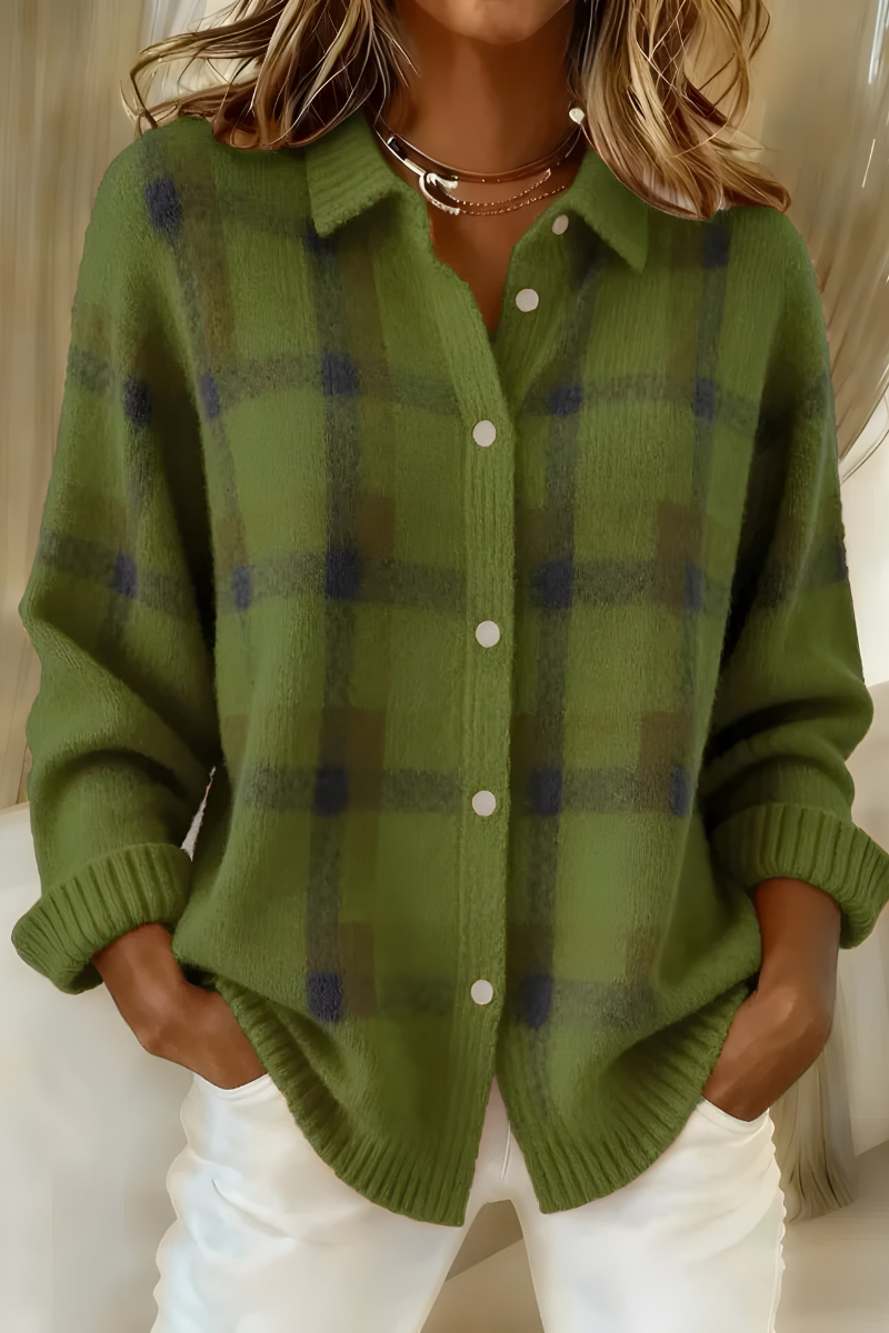 Rita | Women's Plaid Button-Down Cardigan
