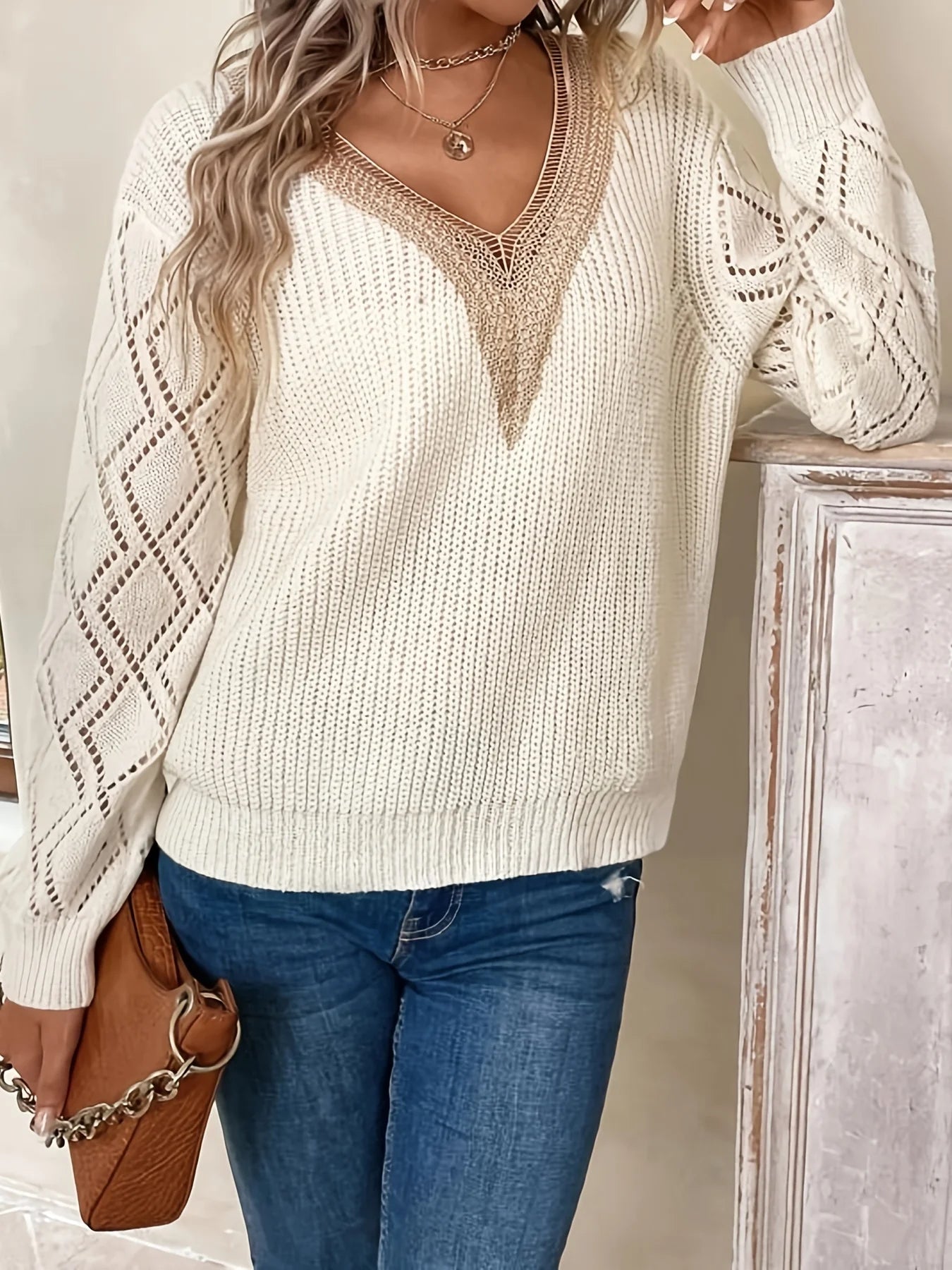 Roxanne | Women's V-Neck Knit Sweater