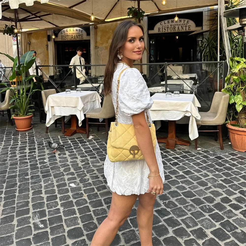 Sage | Women's Puff Sleeve A-Line Mini Dress