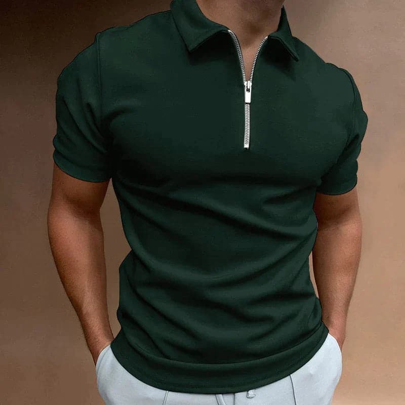 Sam | Men's Zip Fitted Polo Shirt