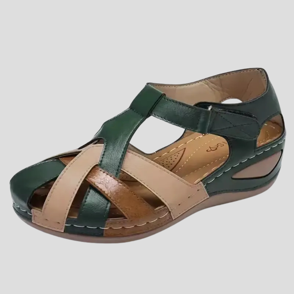 Scarlett | Women's Multi-Strap Closed Toe Wedge Sandals