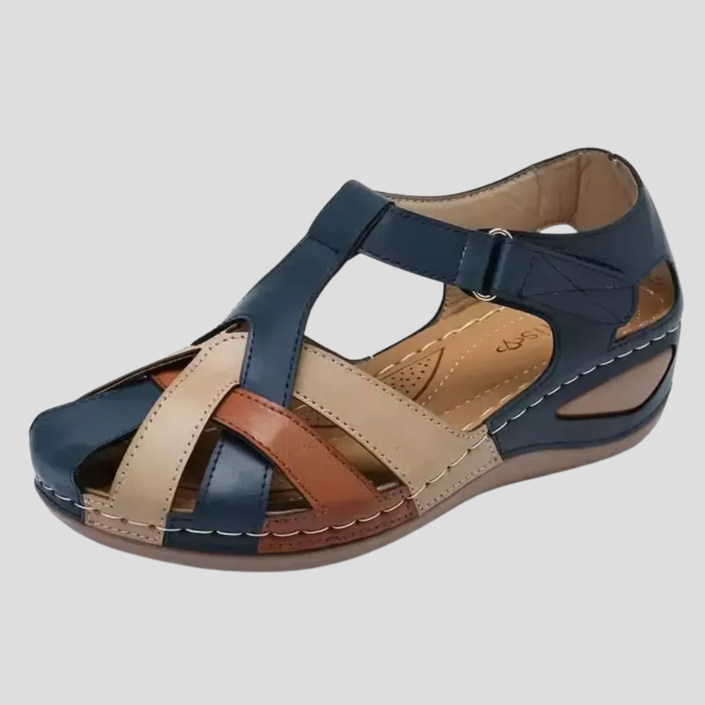 Scarlett | Women's Multi-Strap Closed Toe Wedge Sandals
