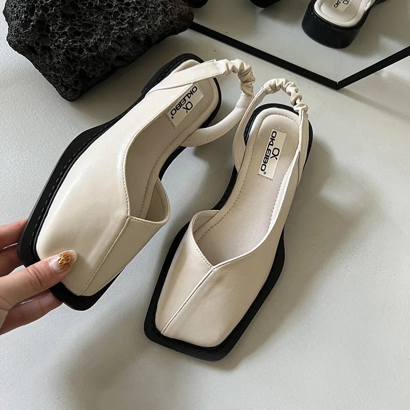 Serena | Women's Square Toe Slingback Flats Sandals