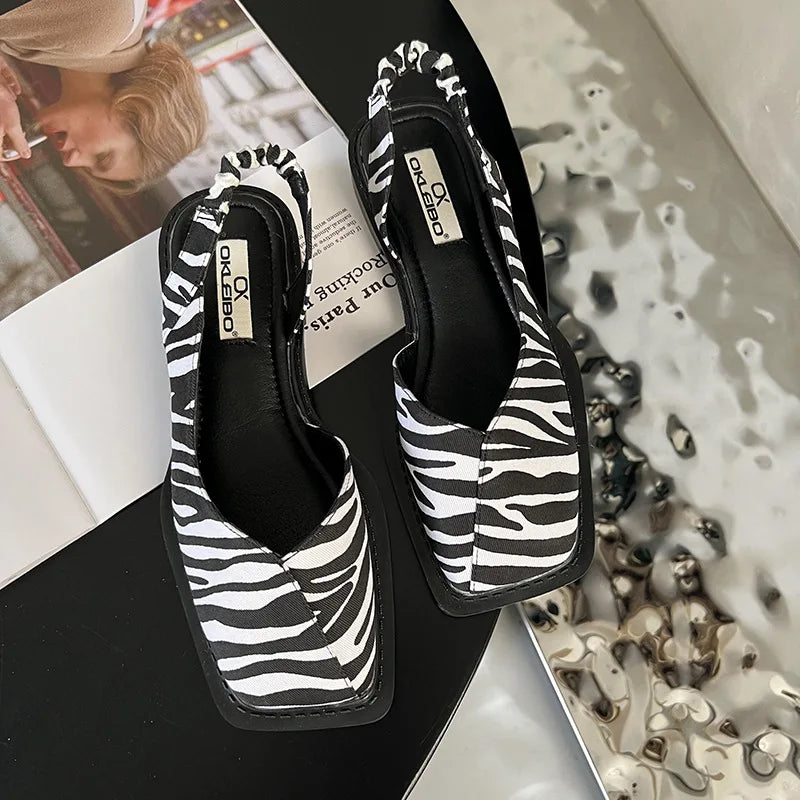 Serena | Women's Square Toe Slingback Flats Sandals