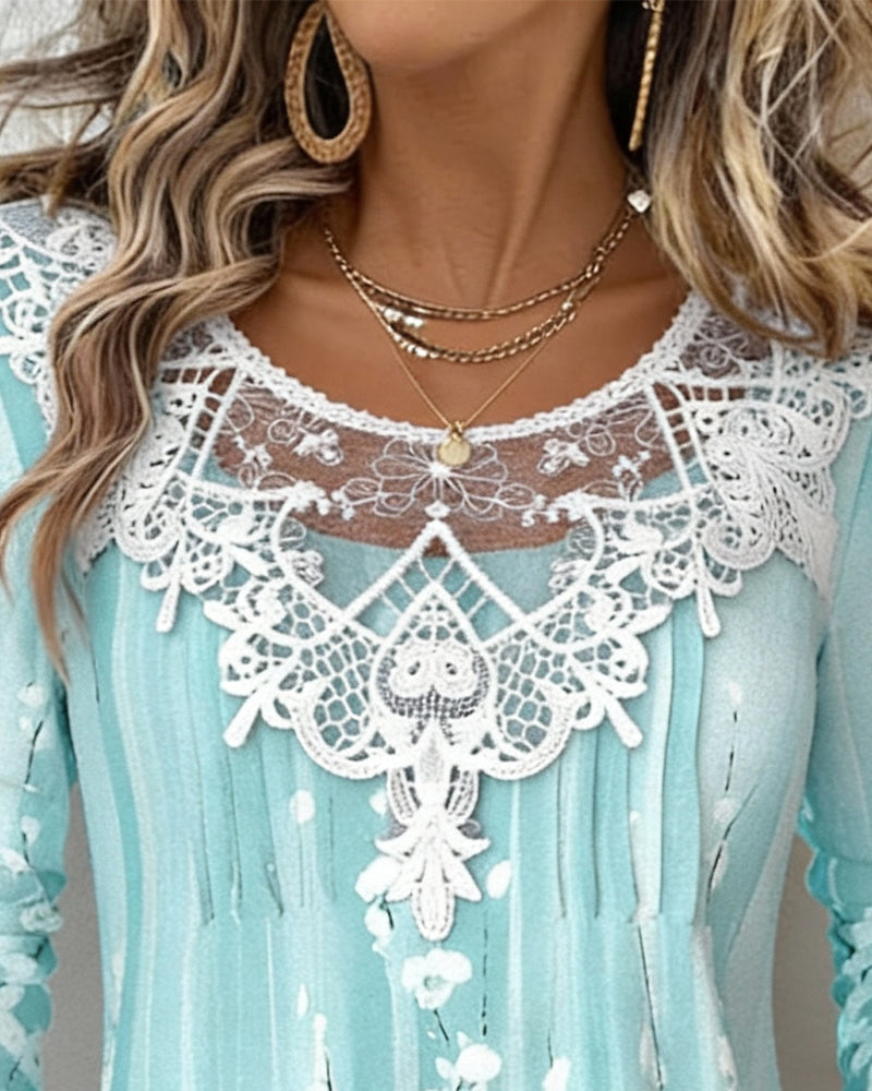 Sheryl | Women's Long Sleeve Lace Blouse