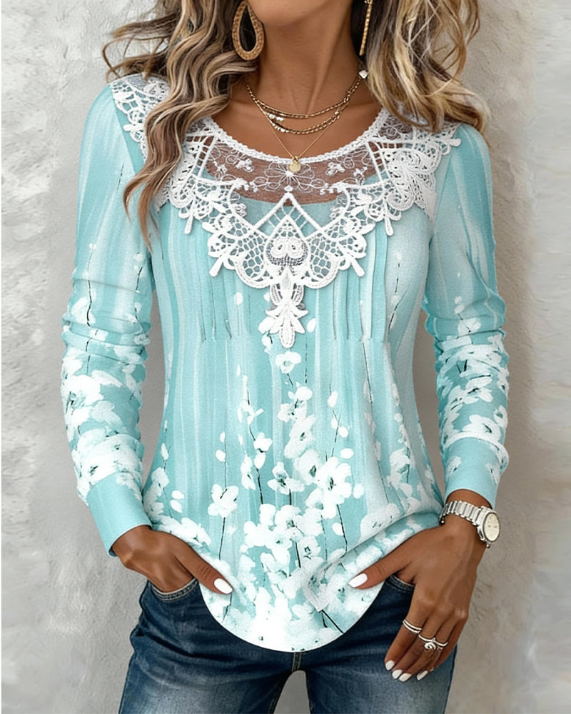 Sheryl | Women's Long Sleeve Lace Blouse