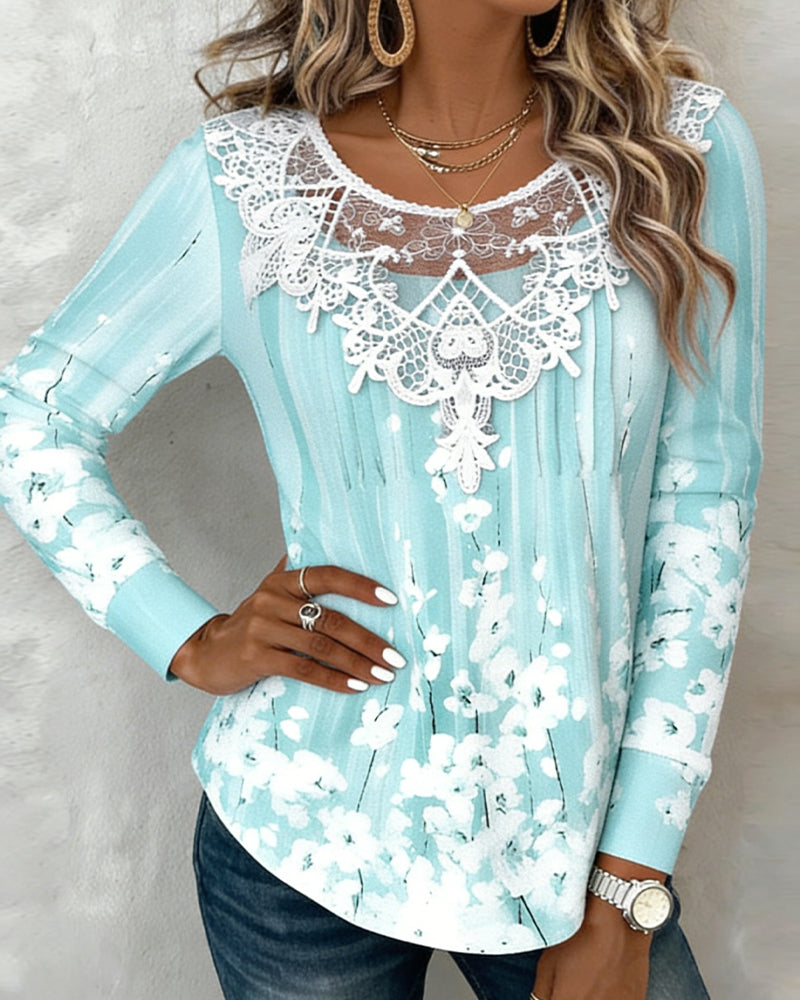 Sheryl | Women's Long Sleeve Lace Blouse