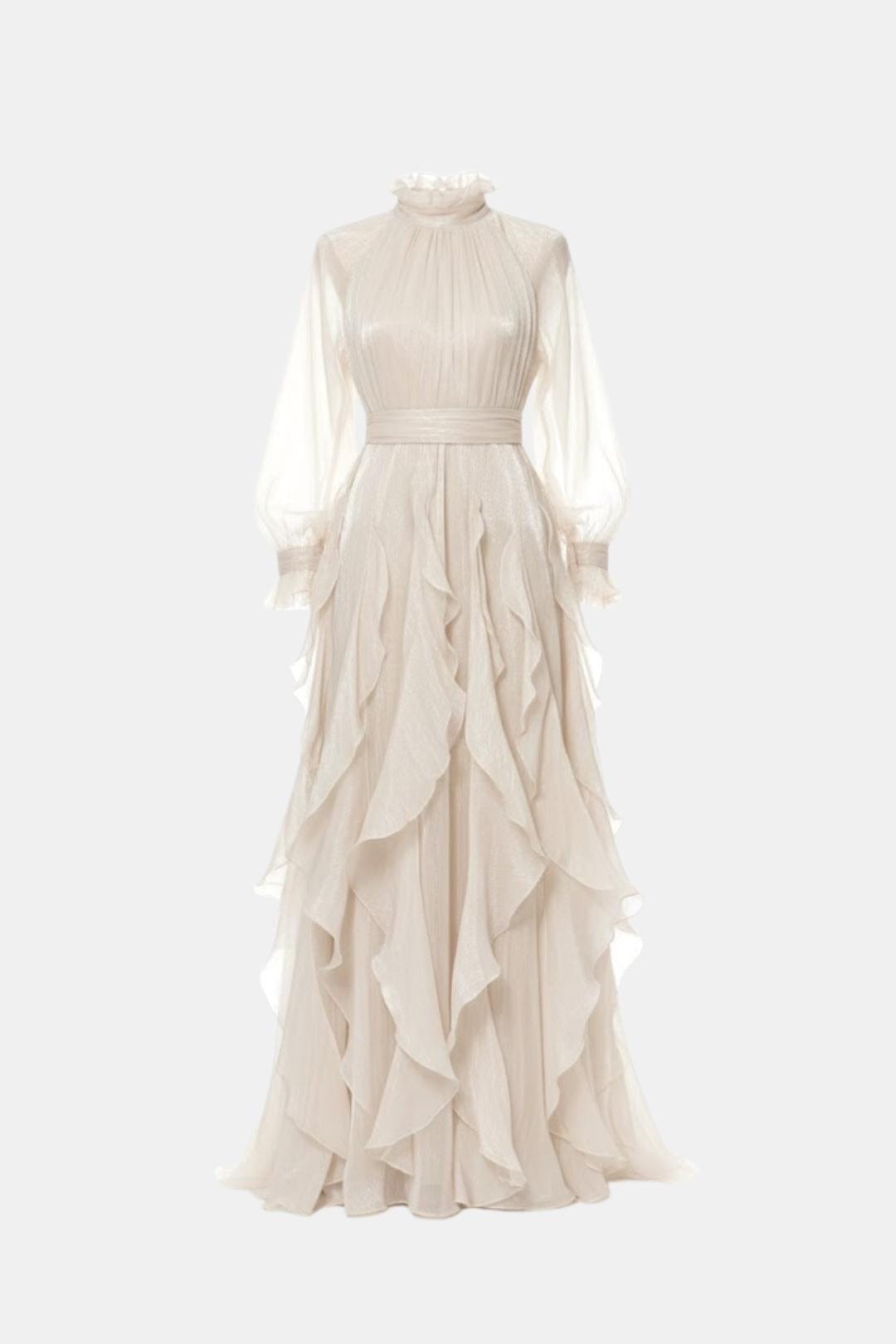 Sloane | Women's Ruffle Long Sleeve Maxi Dress
