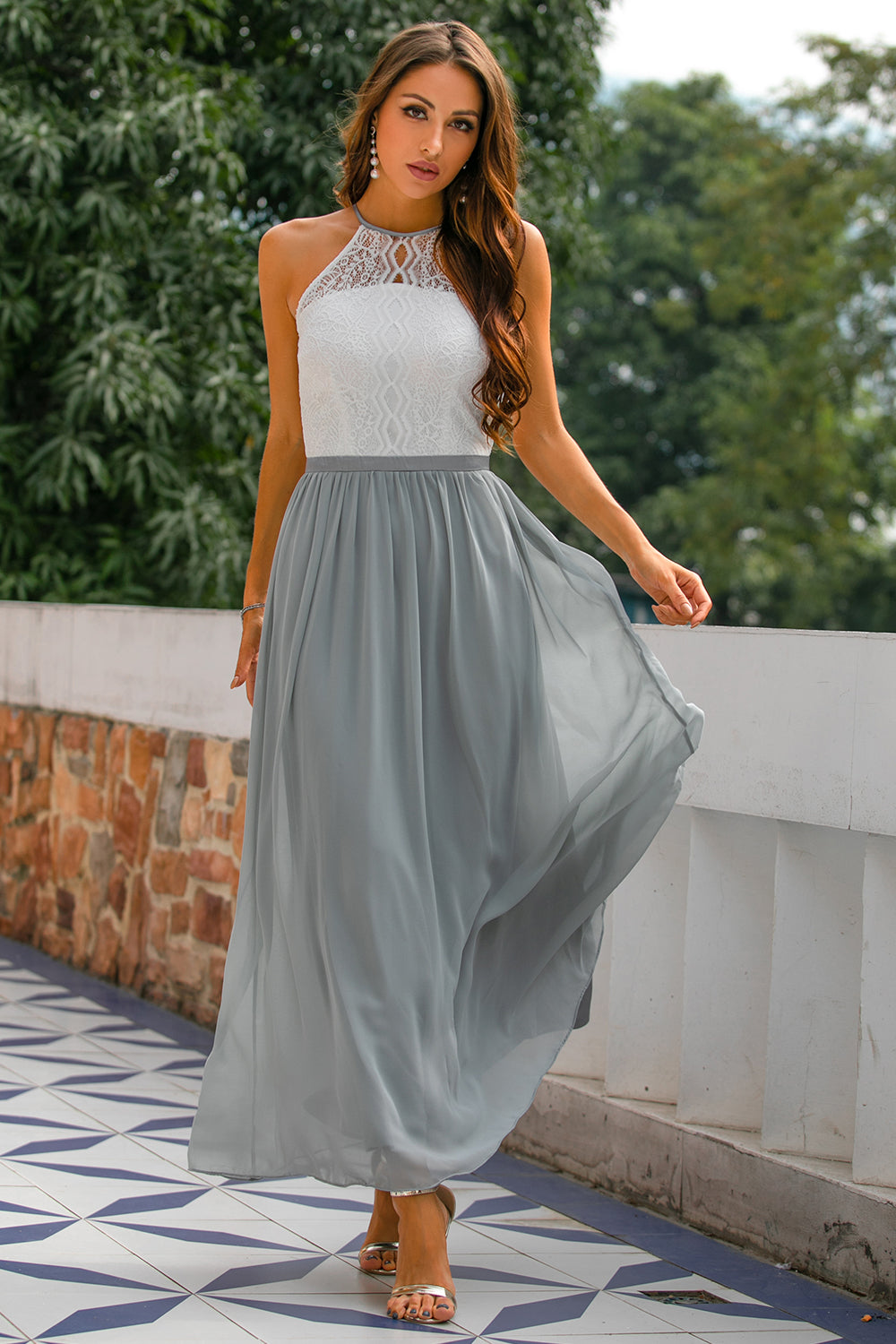 Jasmine | Women Wedding Guest Halter Maxi Dress