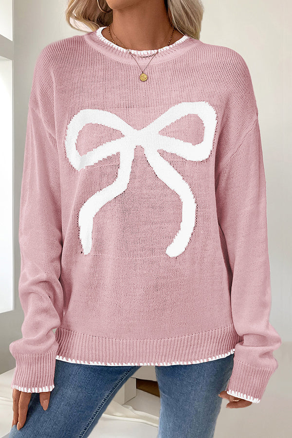 Susan | Women's Bow Crew Neck Long Sleeve Sweater