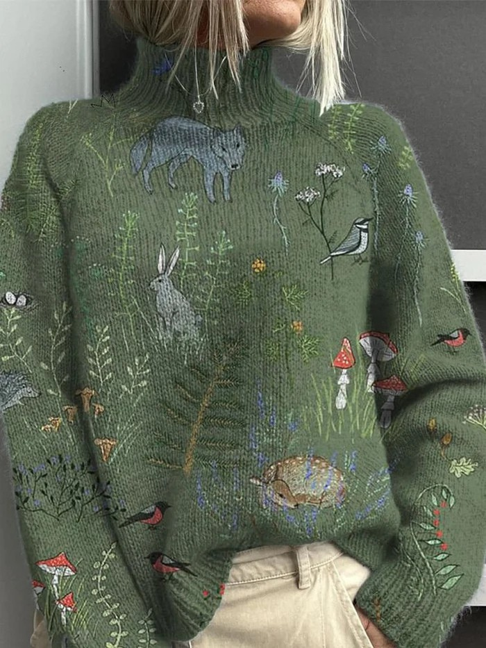 Tammy | Women's Graphic Turtleneck Sweater