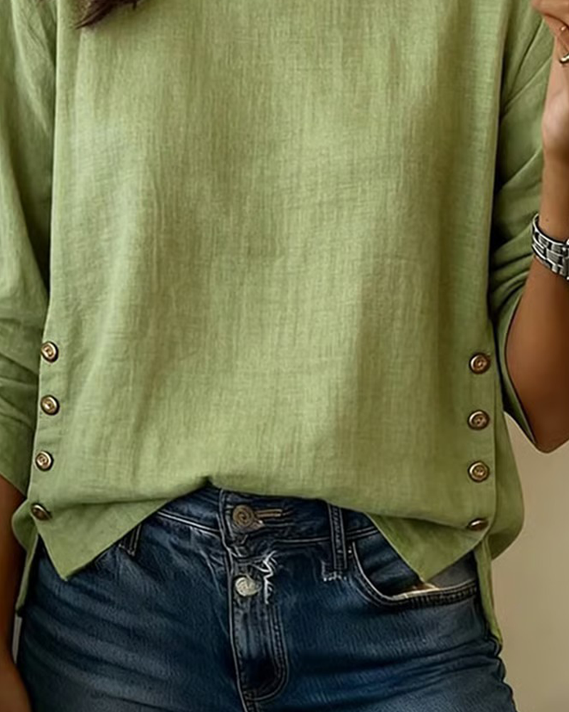 Tatum | Women's Button Detail Long Sleeve Blouse