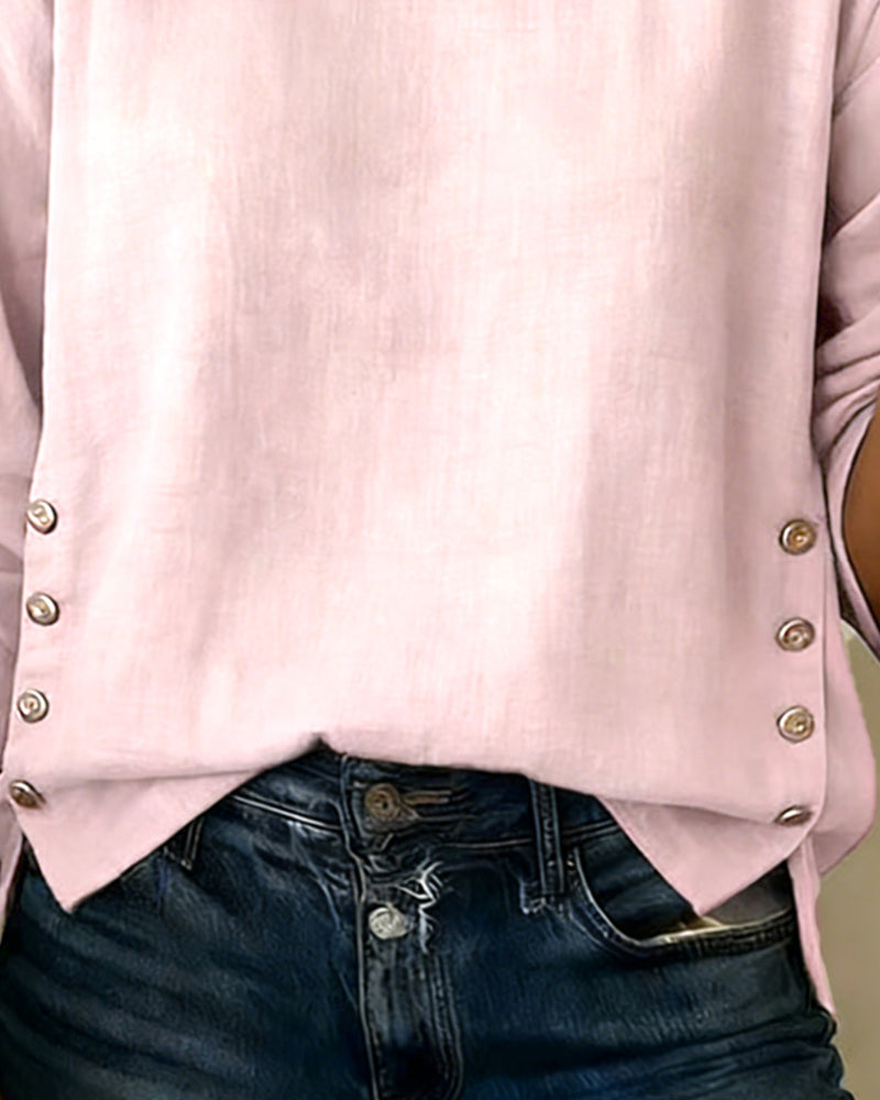 Tatum | Women's Button Detail Long Sleeve Blouse