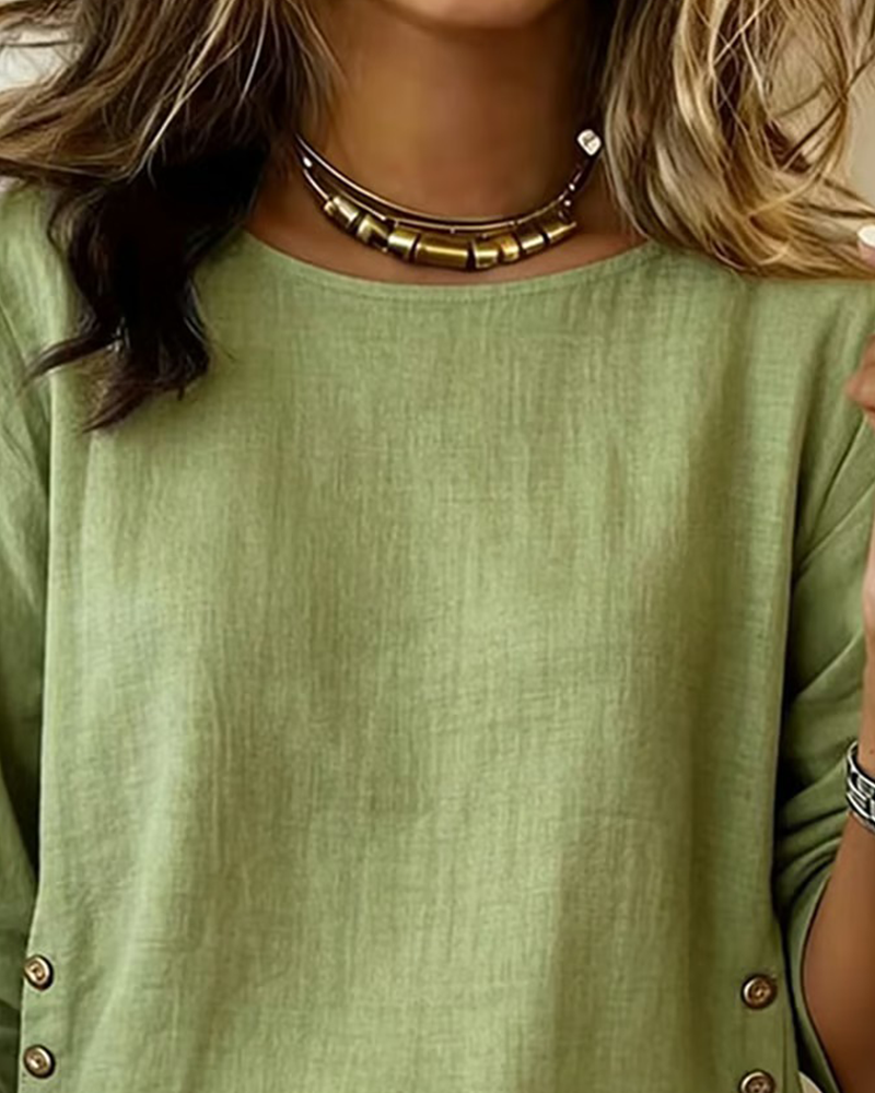 Tatum | Women's Button Detail Long Sleeve Blouse