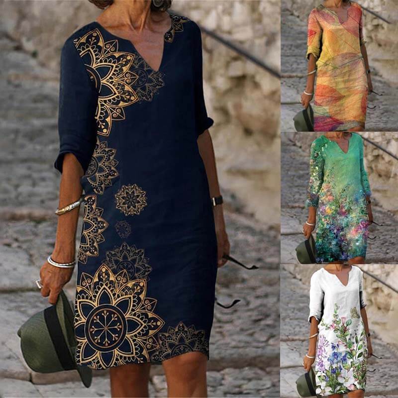 Tatum | Women's V-Neck Midi Dress
