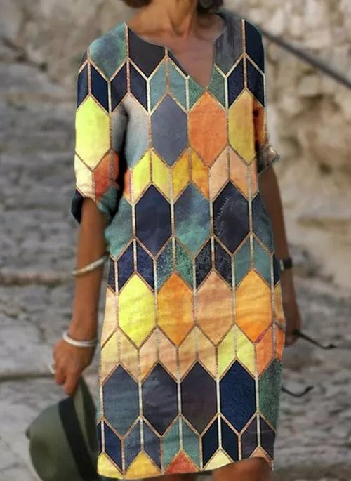 Tatum | Women's V-Neck Midi Dress