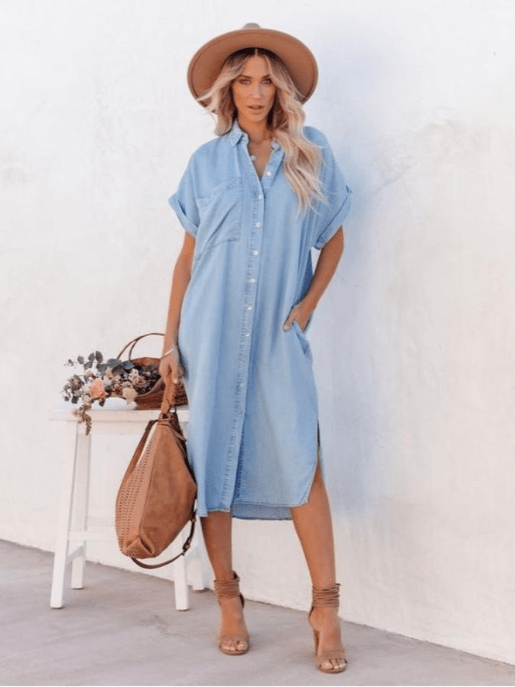 Valerie | Women's Button-Down Midi Shirt Dress